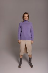 Женский свитер с кашемиром фиолетовый (лавандовый)