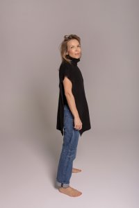 Кашемировый свитер - манишка чёрный ( оверсайз )